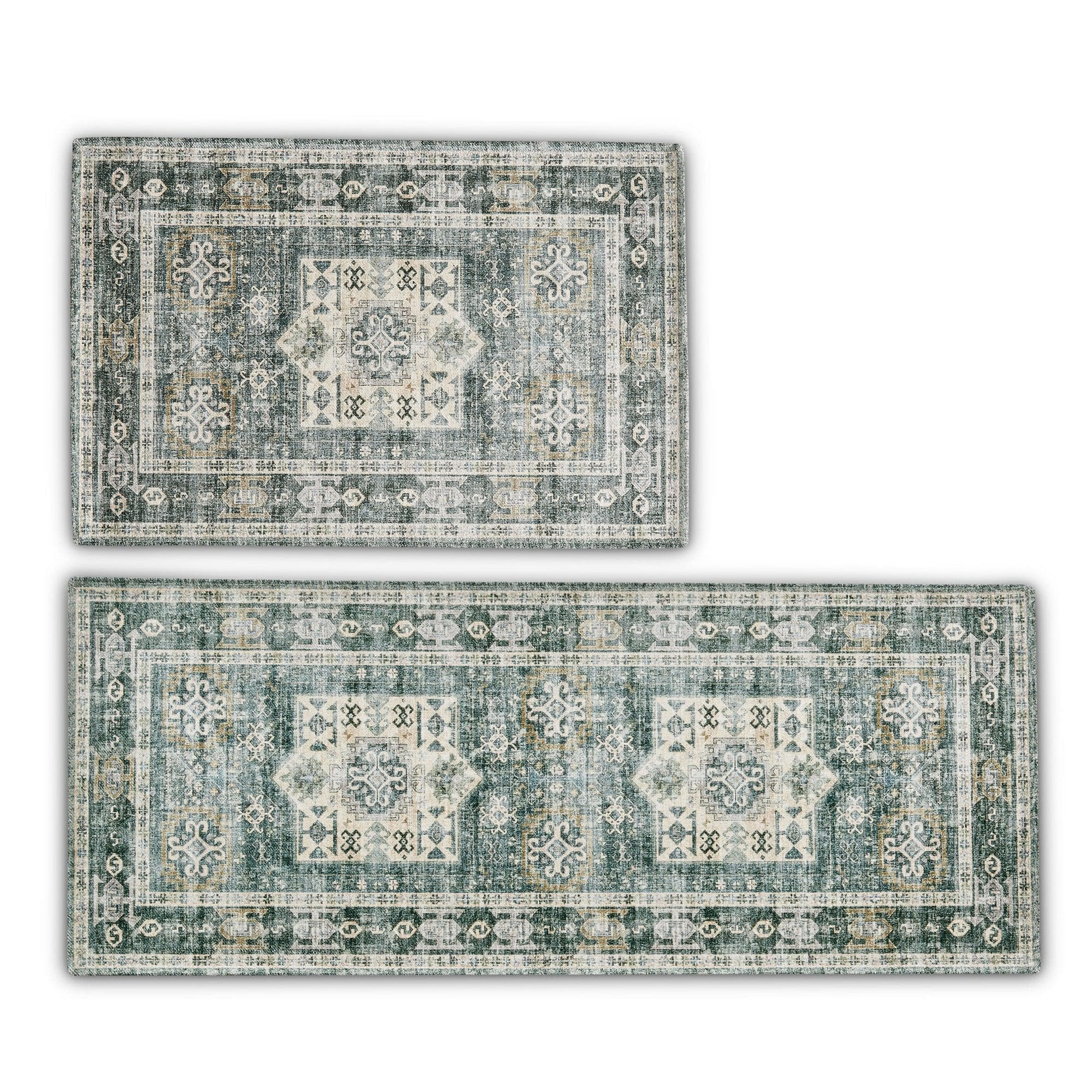 Medallion Machine Washable Accent Area Rug & Runner - Nava Collection