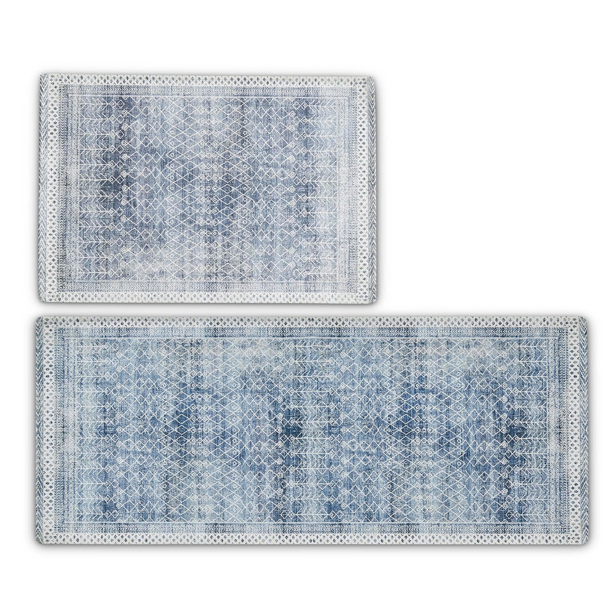 greatbayhome Rugs Distressed Moroccan Machine Washable Accent Area Rug & Runner - Neve Collection 2 Pack Distressed Moroccan Tribal Washable Accent Rug | Neve Collection 