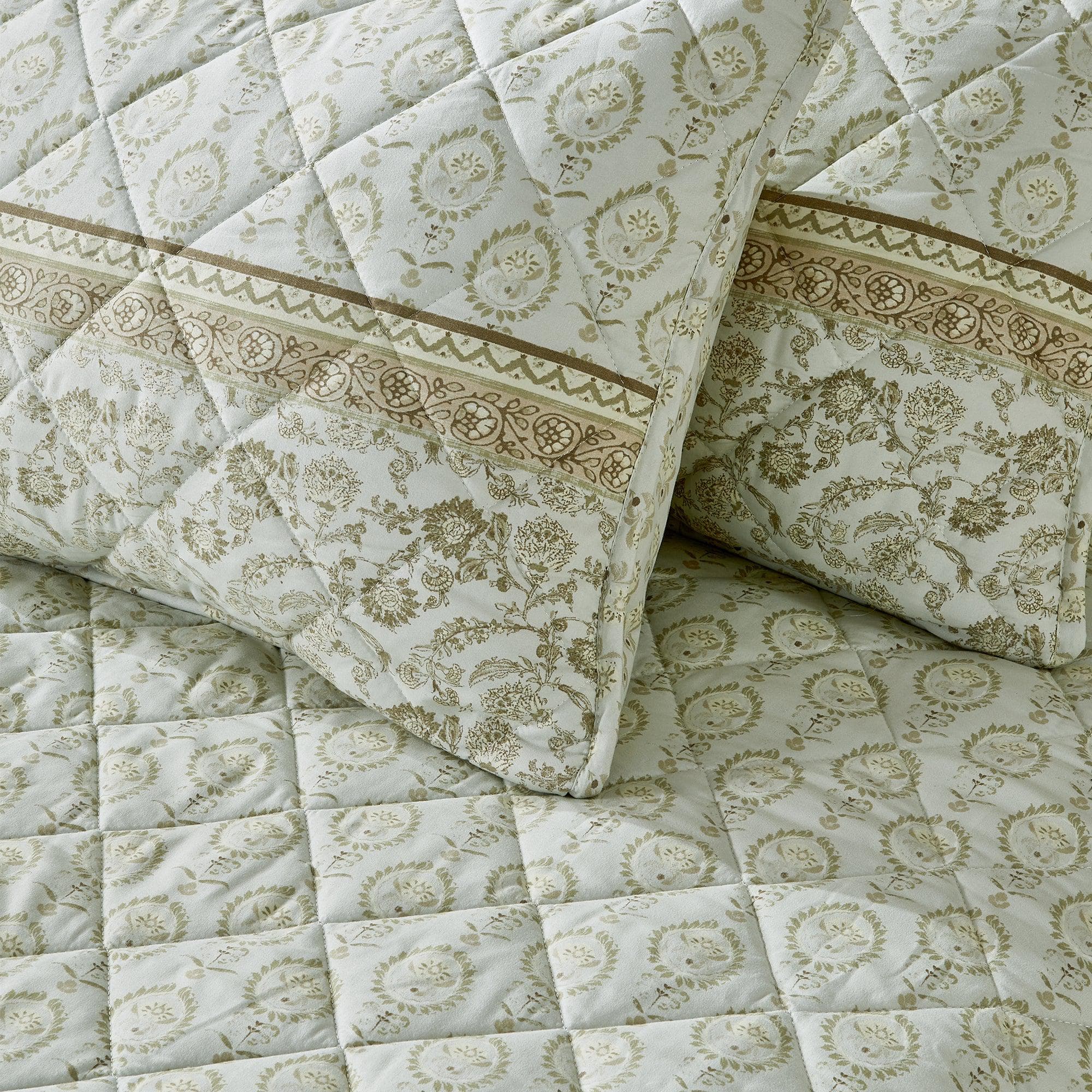 Patina Vie Maison Quilts & Comforters Boho Floral Inspired Reversible Quilt Set with Shams