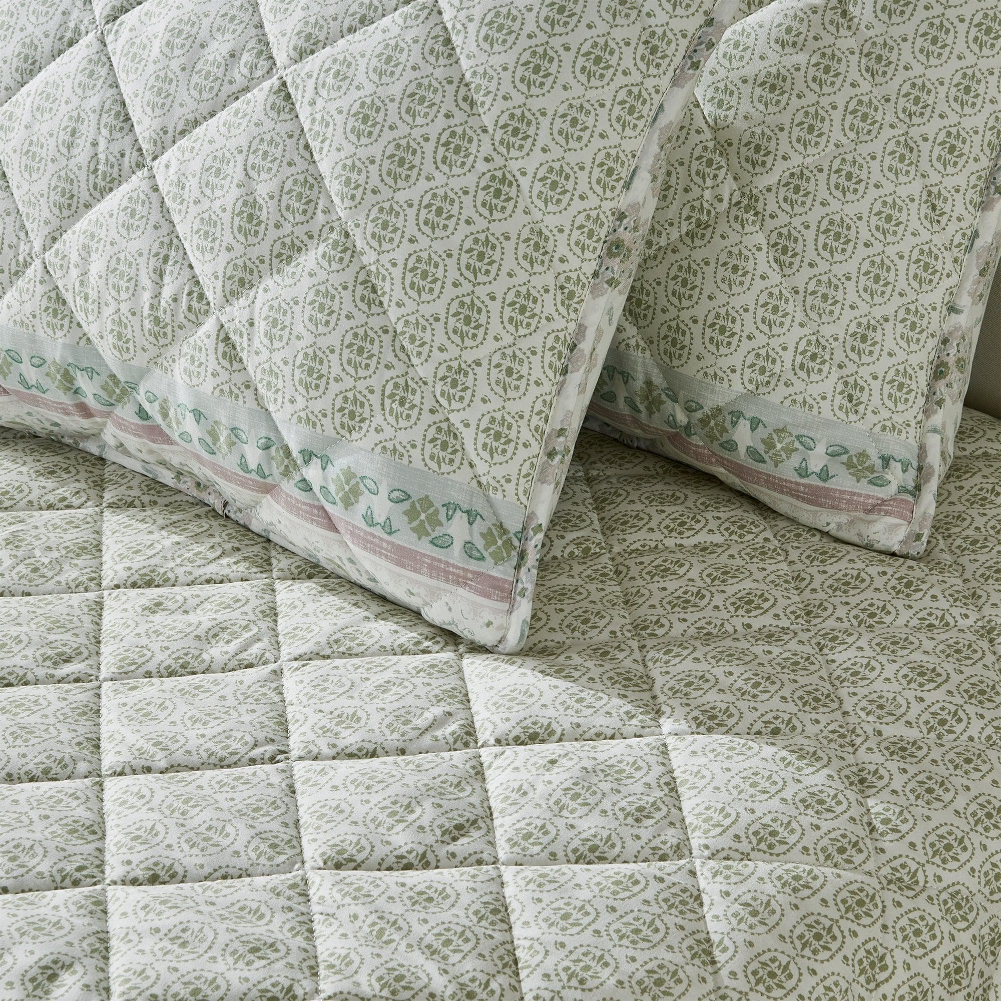 Patina Vie Maison Quilts & Comforters Boho Floral Inspired Reversible Quilt Set with Shams