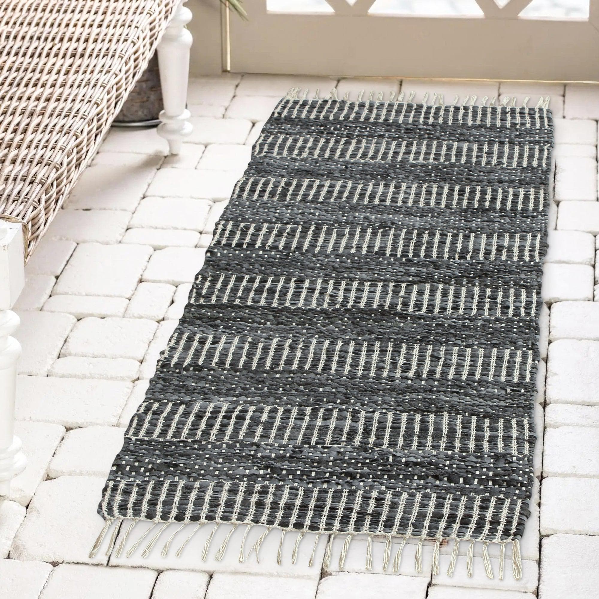 Patina Vie Maison Rugs 2' x 5' / Navy Stripe Boho Inspired Hand Tufted Accent Rug