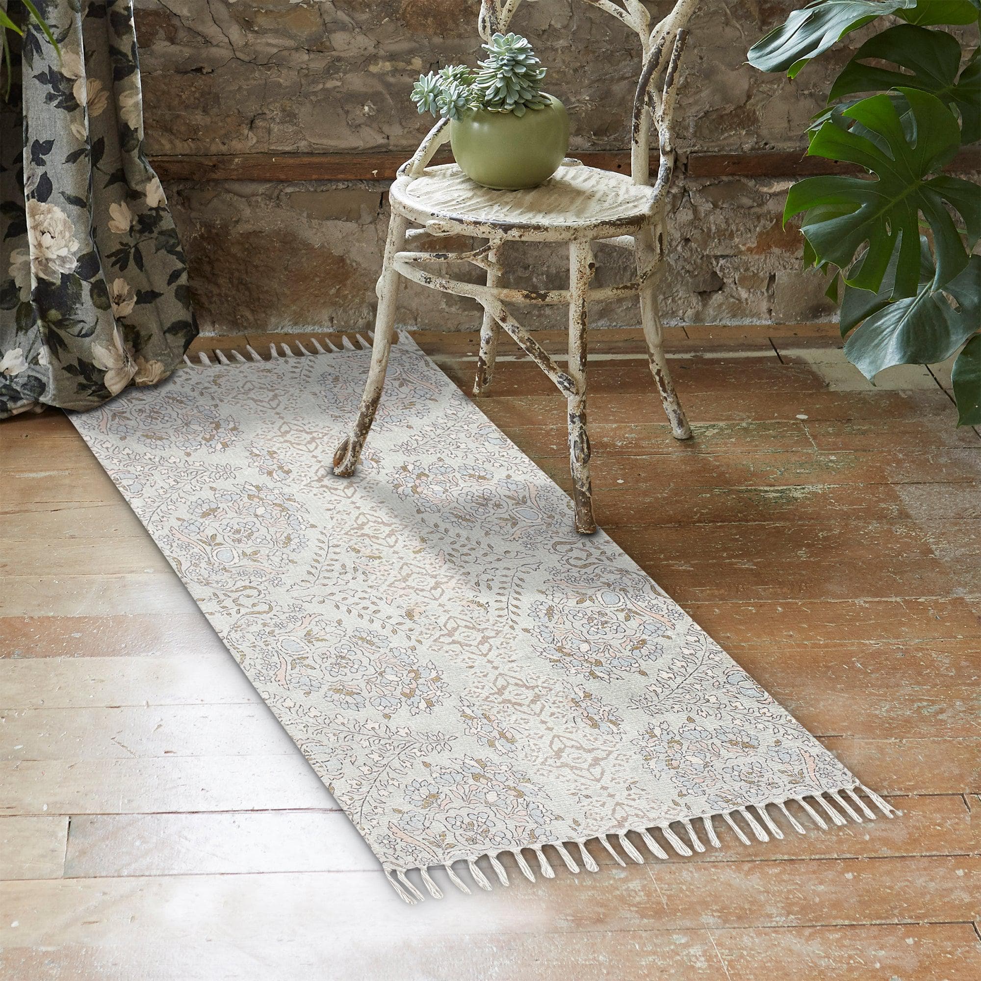 Patina Vie Maison Rugs Hand Tufted Boho Accent Rug with Tassels