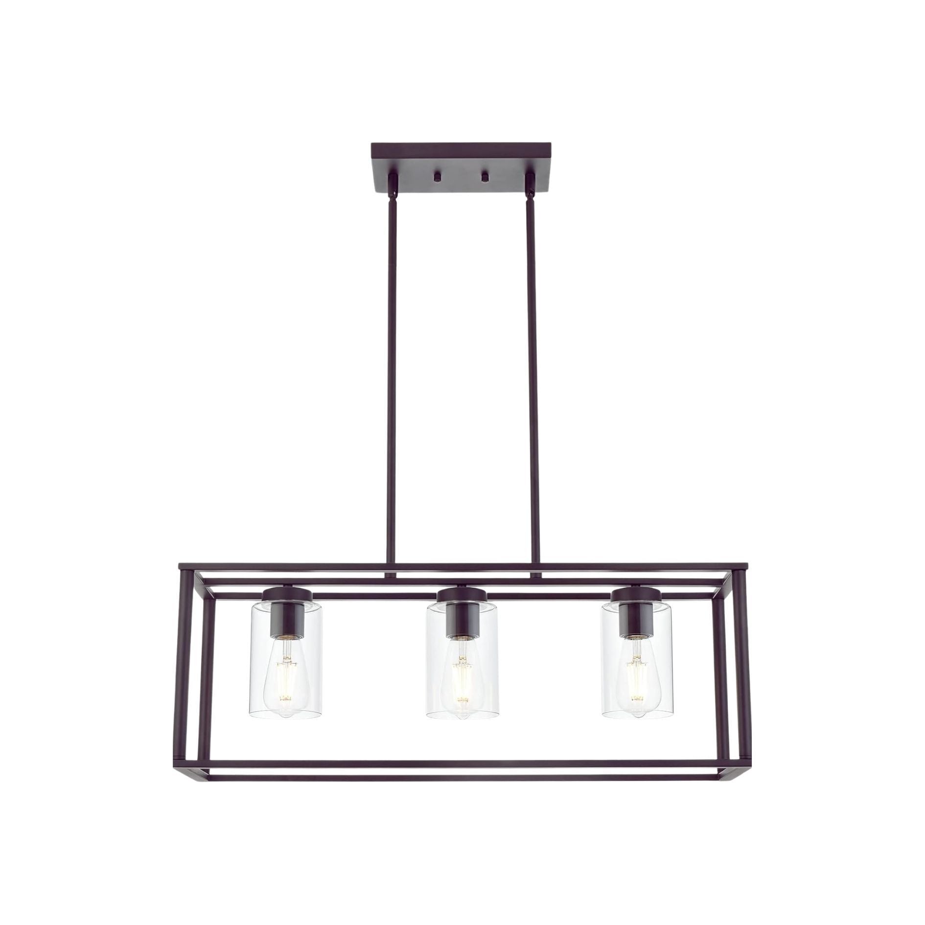 TM HOME Contemporary Chandeliers Black 3 Light Modern Dining Room Ligh