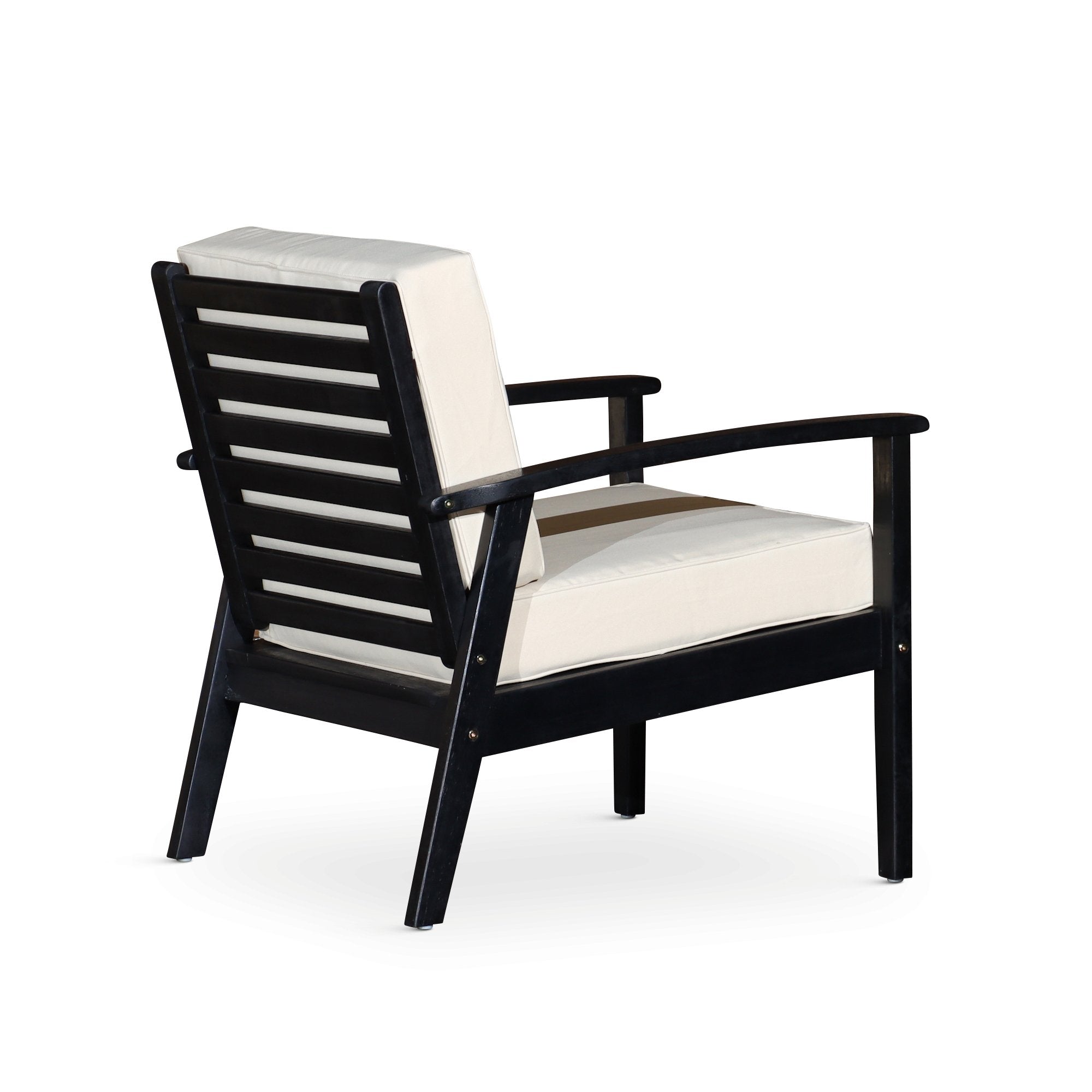 Deep Seat Outdoor Chair, Espresso Finish, Navy Cushions - Tuesday Morning-Chairs & Seating